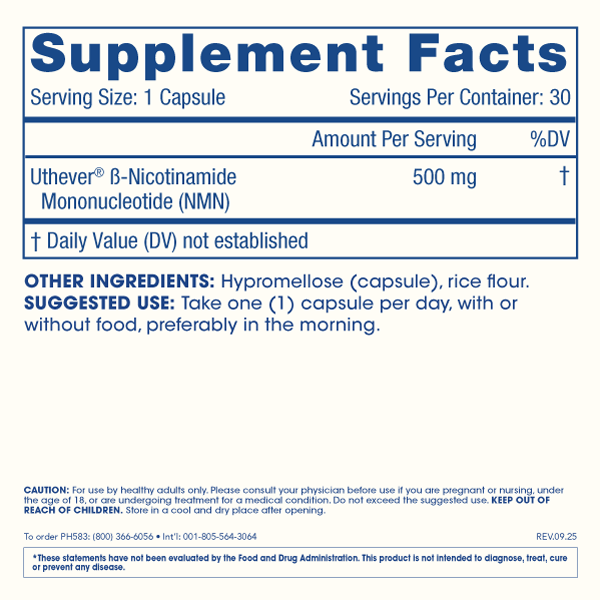 NMN Pro™ 500 - Uthever® NMN - 500 mg, 30 servings