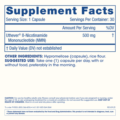 NMN Pro™ 500 - Uthever® NMN - 500 mg, 30 servings